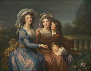 Marquise de Pezay og Marquise de Rougé med hendes sønner Alexis og Adrien