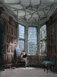 The Bay Window (akvarel og kropsfarve på papir)