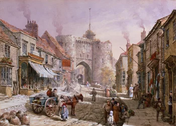 Den gamle byport (akvarel)