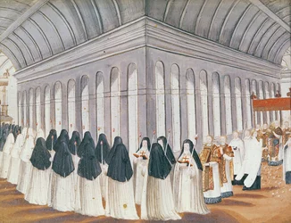 Procession af det hellige sakrament i klosteret, fra 