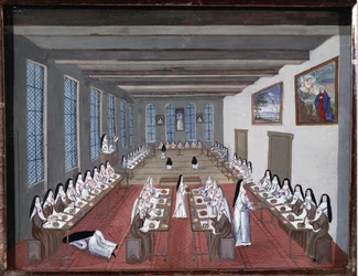 Nonner i refektoriet i Abbey of Port-Royal-des-Champs (Gouache