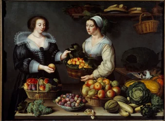 Frugt- og grønthandleren Maleri af Louise Moillon (1610-1696) 1630 søn. 1,20x1,65m