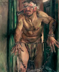 ""Samson aveugle"" (Den blindede Samson) maleri af Lovis Corinth (1858-1925) Dim 105x130 cm Olie på lærred 1912 Statsmuseer, Berlin