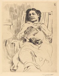 Kvinde med håndarbejde, 1912.