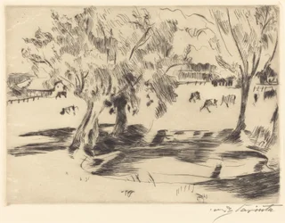 Landskab med køer, 1917.