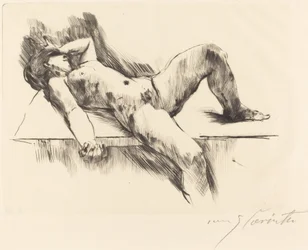 Liggende nøgen kvinde III, 1913.