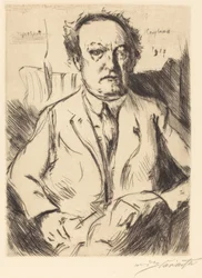 Portræt af dramatikeren og romanforfatteren Gerhart Hauptmann, 1917.