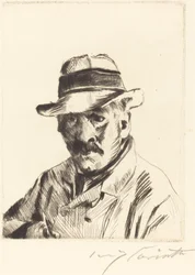 Selvportræt i stråhat, 1913.