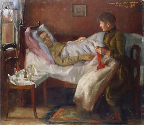 Kunstnerens far i sin sygeseng