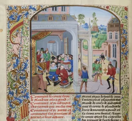 Hyldest af Ludvig II af Male af en deputation fra Gent, ca 1470-1475.