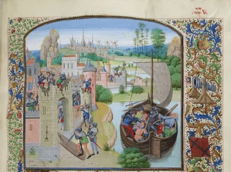 Massakre på Gent-handlere ved Audenarde 1380, ca 1470-1475.