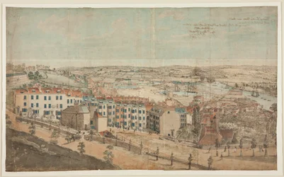 Forberedende skitse til View of Granby Hill, Clifton, fra vest (akvarel på papir)