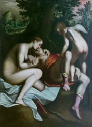 Adonis død, før 1585, Luca Cambiaso (olie på lærred)