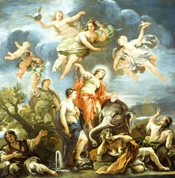 Allegory of Temperance, af Luca Giordano, olie på lærred