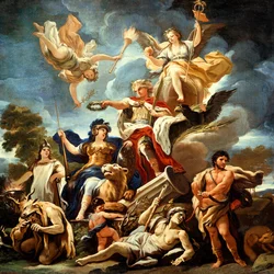 Allegori af fæstningen, af Luca Giordano, olie på lærred