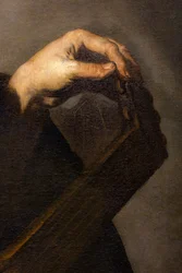 Musiker stemmer sin lut (detalje)