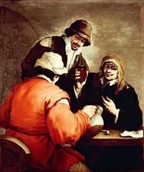 Tavernscene af Luca Giordano (1634-1705), olie på lærred
