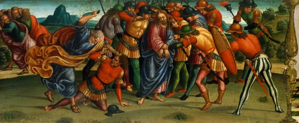Capture of Christ, detalje fra Predella of Lamentation over Dead Christ af Luca Signorelli (1441-50 - 1523), tempera på træ, 270x240 cm