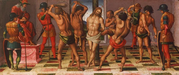 Historier om Kristus: flagellation af Luca Signorelli (cirka 1445-1523)