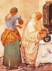 Historier om Skt. Benedikte af Luca Signorelli (cirka 1445-1523), freskomaleri, St. Benedikts kloster, Monte Oliveto Maggiore kloster