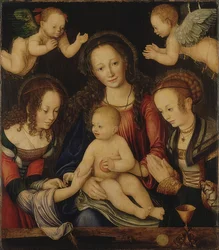 Maria-alterretabel, såkaldt fyrstelig alter (midterfelt). Omkring 1510