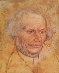 Portræt af Hans Luther (1459-1530), far til Martin Luther (blyant og wc på papir)