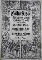 Coverdesign Biblia af Martin Luther, 1541.