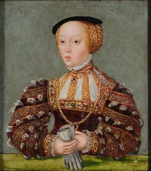 Polsk: Portræt af Elizabeth af Østrig Habsburg (1526-1545), første hustru til Sigismund Augustus Elizabeth af Østrig