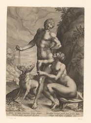 Venus og Adonis med to hunde