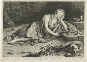 angrende Maria Magdalene i en hule