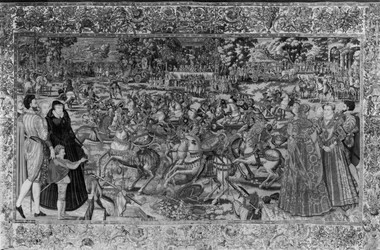 Turneringen, Bruxelles-værkstedet, ca.1582-85 (tapet) (se 173760 for detaljer)