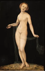 Lucretia, romersk adelskvinde og hustru til Tarquinius Collatinus (tempera på træ)