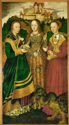 Sankt Barbara, Sankt Ursula og Sankt Margaretha, detalje af Sankt Katarinas alter