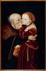 Den gamle fjols. Maleri af Lucas Cranach (1472-1553) (Ec. All.) 1500-tallet. Prag, Nationalgalleriet - Det gamle fjols. Maleri af Lucas Cranach (1472-1553) (Tysk skole). 16. århundrede. Nationalgalleriet, Prag