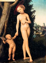 Venus og Amor stjæler honning, detalje