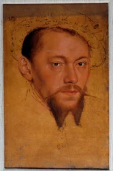 Portræt af Maurice af Sachsen (1521-1553). Pasteltegning af Lucas Cranach the Jeune (1515-1586)