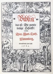 Title page, with a fine pictorial border from "Biblia, das ist: Die gantze heilige Schrifft: Deudsch", translated by Martin Luther, 1560-1561dani