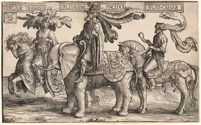 Hector af Troja, Alexander af Makedonien, Julius Cæsar, fra De ni helte