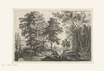 Landskab med et vandløb gennem en skov Seks landskaber (serietitel)