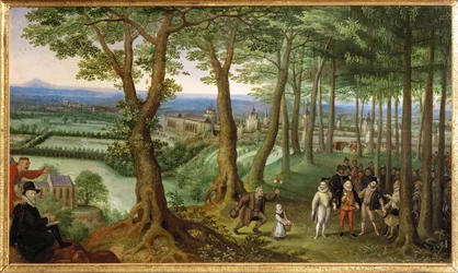 Kejser Rudolf II går en tur i, ca. 1593 (maleri på træ)
