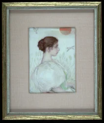 Hoved af en ung pige, ca. 1900.