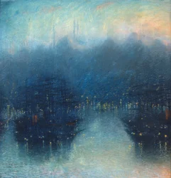 Constantinople (The Harbor Evening) (pastel på papir)
