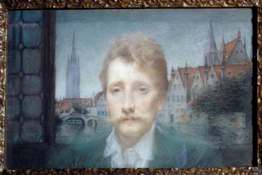 Portræt af Georges Rodenbach, belgisk digter (1855-1898) 1895 (pastel)