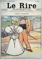 Halv jomfruer (halv jomfru) - tegning af Lucien Marie Francois Metivet (1863-1930) til latteren den 21. september