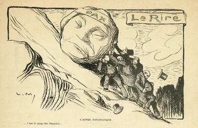 Illustration i Le Rire, 28/12/12 - diplomatisk helvede - Krig 14-18 (gravering)
