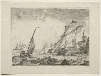 Skibe i kuling, 1701.