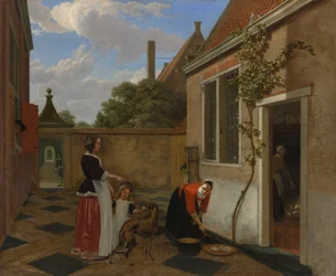 Scene i en gårdhave, begyndelsen af 1660