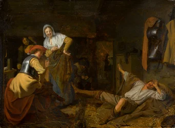 Soldater ved Reveille, omkring 1650 (olie på panel)