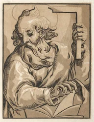 Kristus og apostlene: Sankt Thomas med pladsen, 1600-tallet.