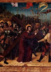 Rosenkransens mysterier: Jesus bærer korset (maleri på træ